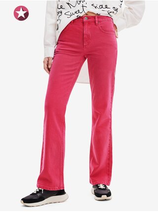 Růžové dámské džínové kalhoty Desigual Oslo