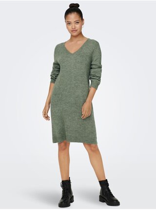 Zelené dámské žíhané svetrové šaty JDY Elanora
