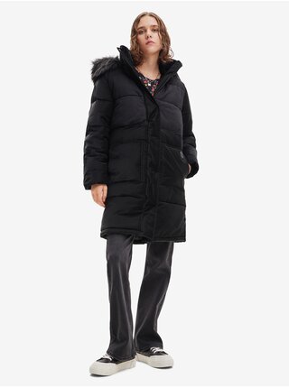 Černý dámský zimní kabát Desigual Kelowna