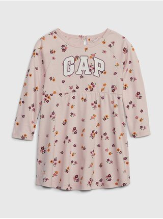 Ružové dievčenské kvetované šaty GAP