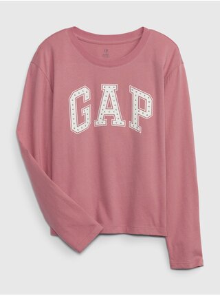 Ružové dievčenské tričko s logom GAP