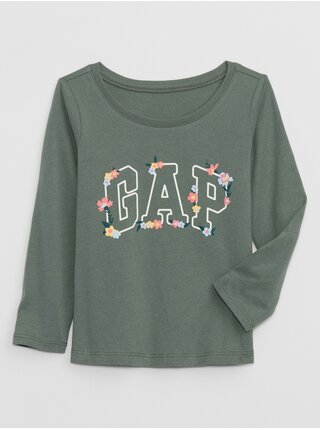 Zelené dievčenské tričko s logom GAP