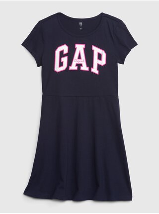 Tmavomodré dievčenské letné šaty s logom GAP