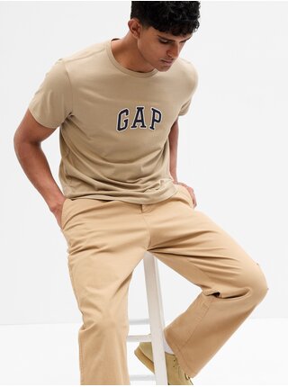 Béžové pánské tričko s logem GAP 