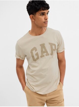 Béžové pánské tričko s logem GAP 