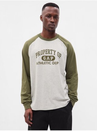 Krémovo-zelené pánské tričko GAP 