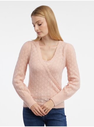 Světle růžový dámský svetr s příměsí vlny ORSAY