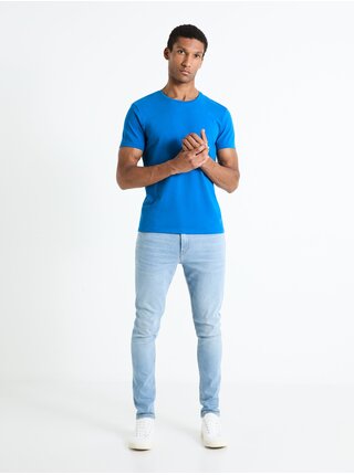 Modré pánské basic tričko Celio Neunir 