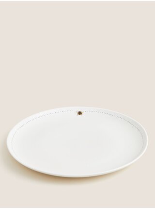 Sada dvoch kusov tanierov s motívom včely v bielej farbe Marks & Spencer 