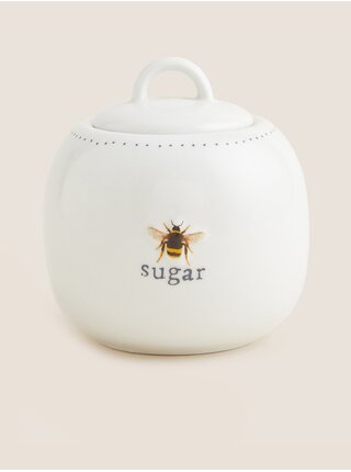 Biela cukornička s motívom včely Marks & Spencer 