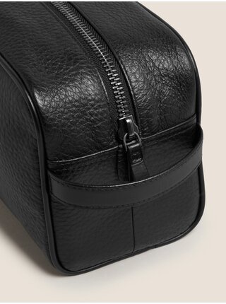 Černá pánská kožená kosmetická taška Marks & Spencer 