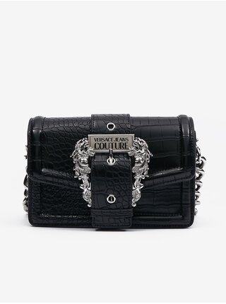 Čierna dámska kabelka s krokodílím vzorom Versace Jeans Couture