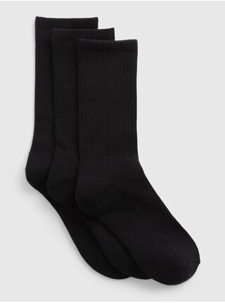 Sada troch párov unisex ponožiek v čiernej farbe GAP