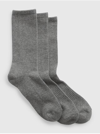 Sada tří párů unisex ponožek v šedé barvě GAP