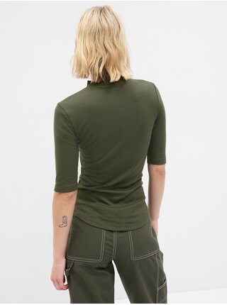 Zelené dámské basic tričko se stojáčkem GAP