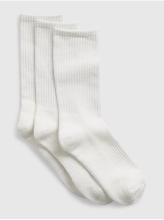 Sada tří párů unisex ponožek v bílé barvě GAP