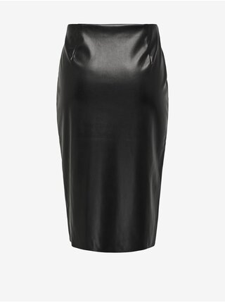 Černá dámská pouzdrová koženková sukně ONLY CARMAKOMA Mia
