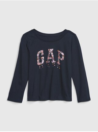 Tmavomodré dievčenské tričko s dlhým rukávom GAP