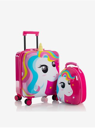 Tmavě růžový holčičí kufr a batoh Heys Super Tots Unicorn