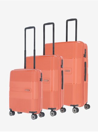 Sada tří cestovních kufrů v cihlové barvě Travelite Waal S,M,L Terracotta