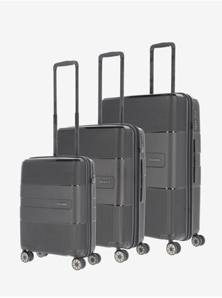 Sada tří cestovních kufrů v černé barvě Travelite Waal S,M,L Black