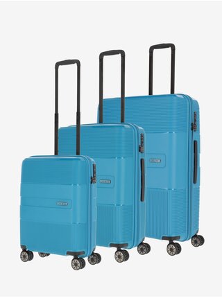 Sada tří cestovních kufrů v tyrkysové barvě Travelite Waal S,M,L Turquoise