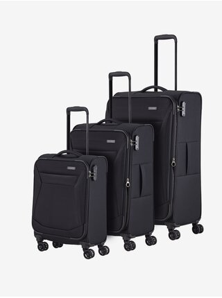 Sada tří cestovních kufrů v černé barvě Travelite Chios S,M,L Black