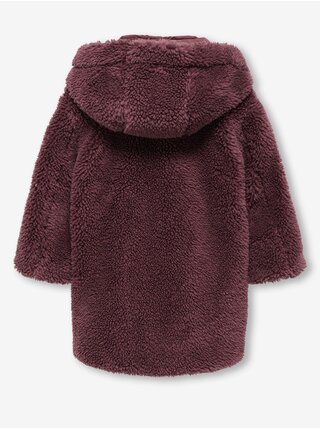 Vínová dievčenská bunda z umelého kožúšku ONLY New Sascha
