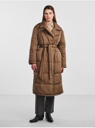 Hnědý dámský prošívaný oversize kabát Y.A.S Luffa