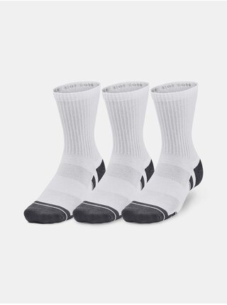 Súprava troch párov športových ponožiek v bielej farbe Under Armour Performance