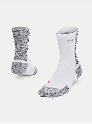 Šedo-biele unisex športové ponožky Under Armour UA AD Run Cushion 1pk Mid