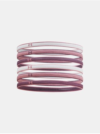Súprava šiestich dámskych športových čeleniek v ružovej, fialovej a bielej farbe Under Armour UA Mini Headbands (6pk)