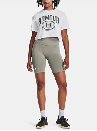 Biele dámske športové crop top tričko Under Armour Collegiate