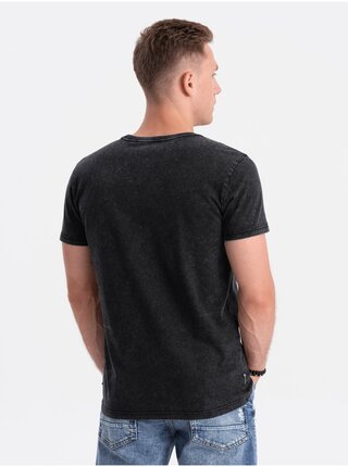 Čierne pánske basic tričko Ombre Clothing