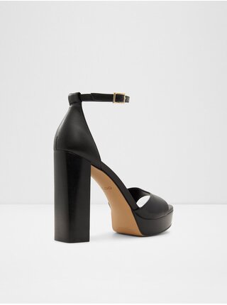 Černé dámské kožené sandály na vysokém podpatku ALDO Enaegyn