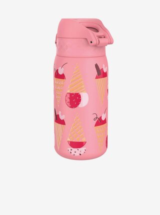 Ružová vzorovaná nerezová fľaša Ion8 Leak Proof Ice Creams (400 ml)