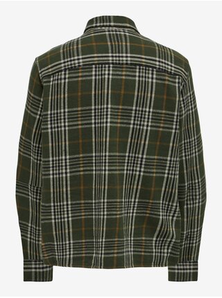 Béžovo-zelená pánska kockovaná flanelová košeľa ONLY & SONS Scott
