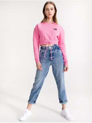 Tričká s dlhým rukávom pre ženy Tommy Jeans - ružová