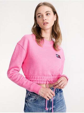 Tričká s dlhým rukávom pre ženy Tommy Jeans - ružová