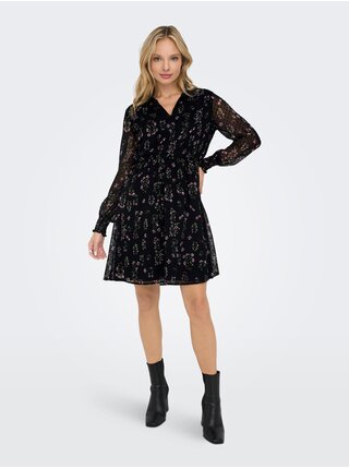 Černé dámské květované šaty ONLY Tessa