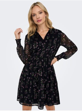 Černé dámské květované šaty ONLY Tessa
