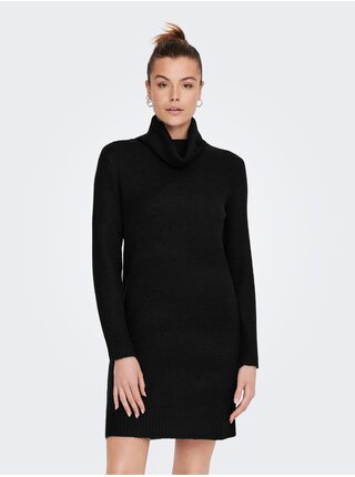 Černé dámské žíhané svetrové šaty JDY Elanor