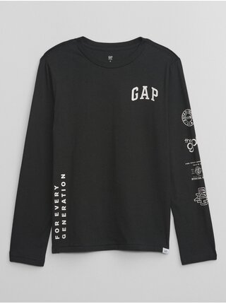 Čierne chlapčenské tričko Gap