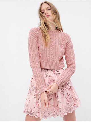 Ružový dámsky crop top sveter Gap