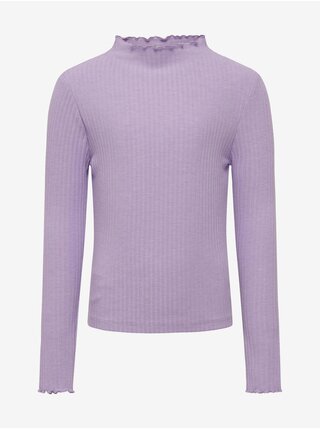 Svetlo fialové dievčenské tričko s dlhým rukávom ONLY Nella