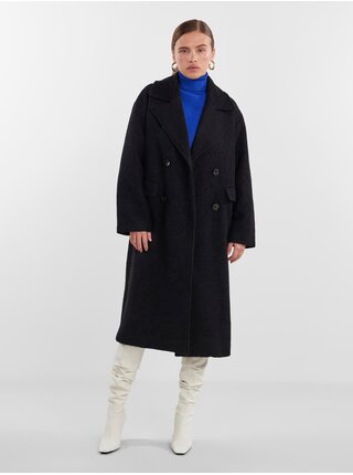 Čierny dámska kabát s prímesou vlny Y.A.S Mila