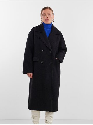 Čierny dámska kabát s prímesou vlny Y.A.S Mila