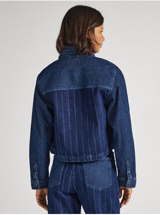 Modrá dámská proužkovaná džínová bunda Pepe Jeans Mika Stripe