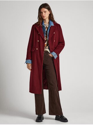 Kabáty pre ženy Pepe Jeans - vínová
