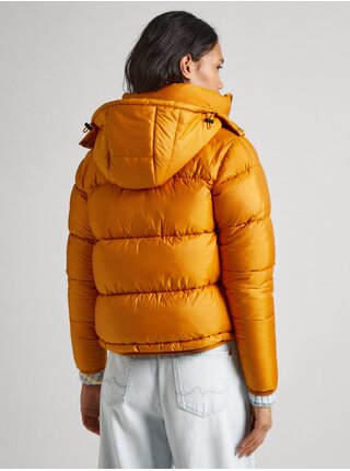 Hořčicová dámská zimní prošívaná bunda Pepe Jeans Morgan